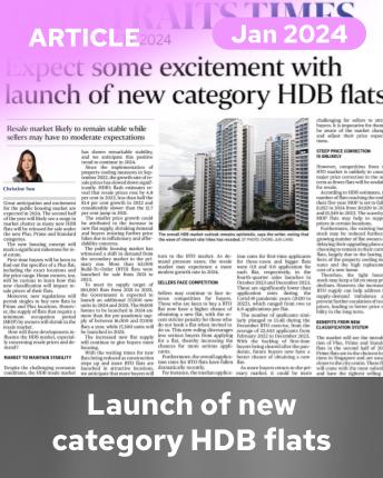 Expect some new excitement with the launch of new category HDB flats